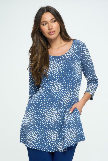 Hit Round Neck Tunic W/pocket