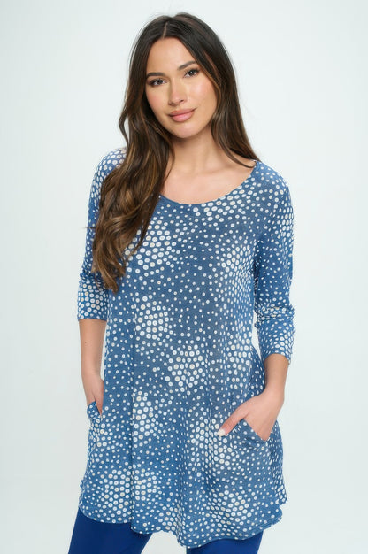Hit Round Neck Tunic W/pocket