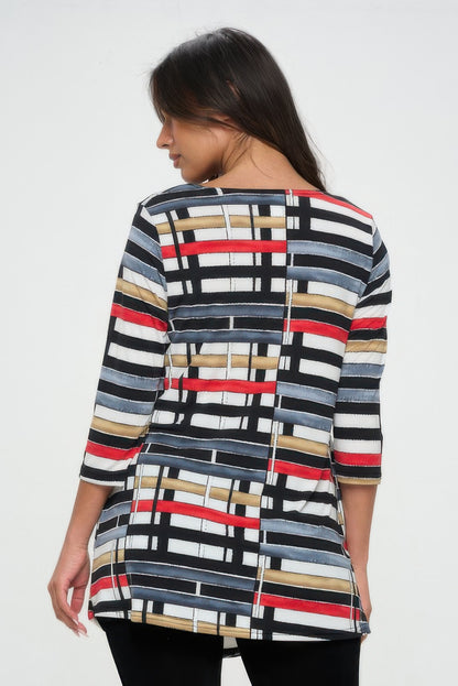 Hit Round Neck Tunic W/pocket