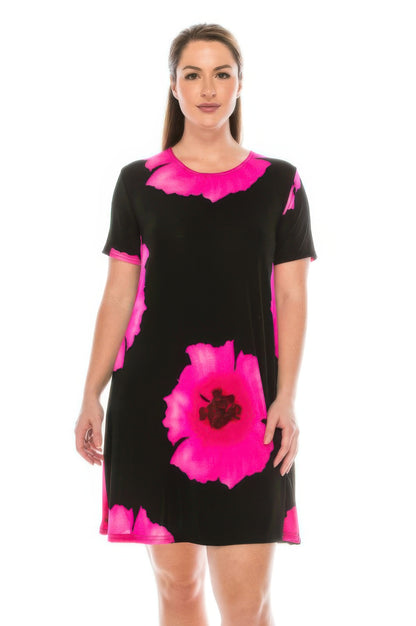 Plus Size Print Missy Dress Short Sleeve