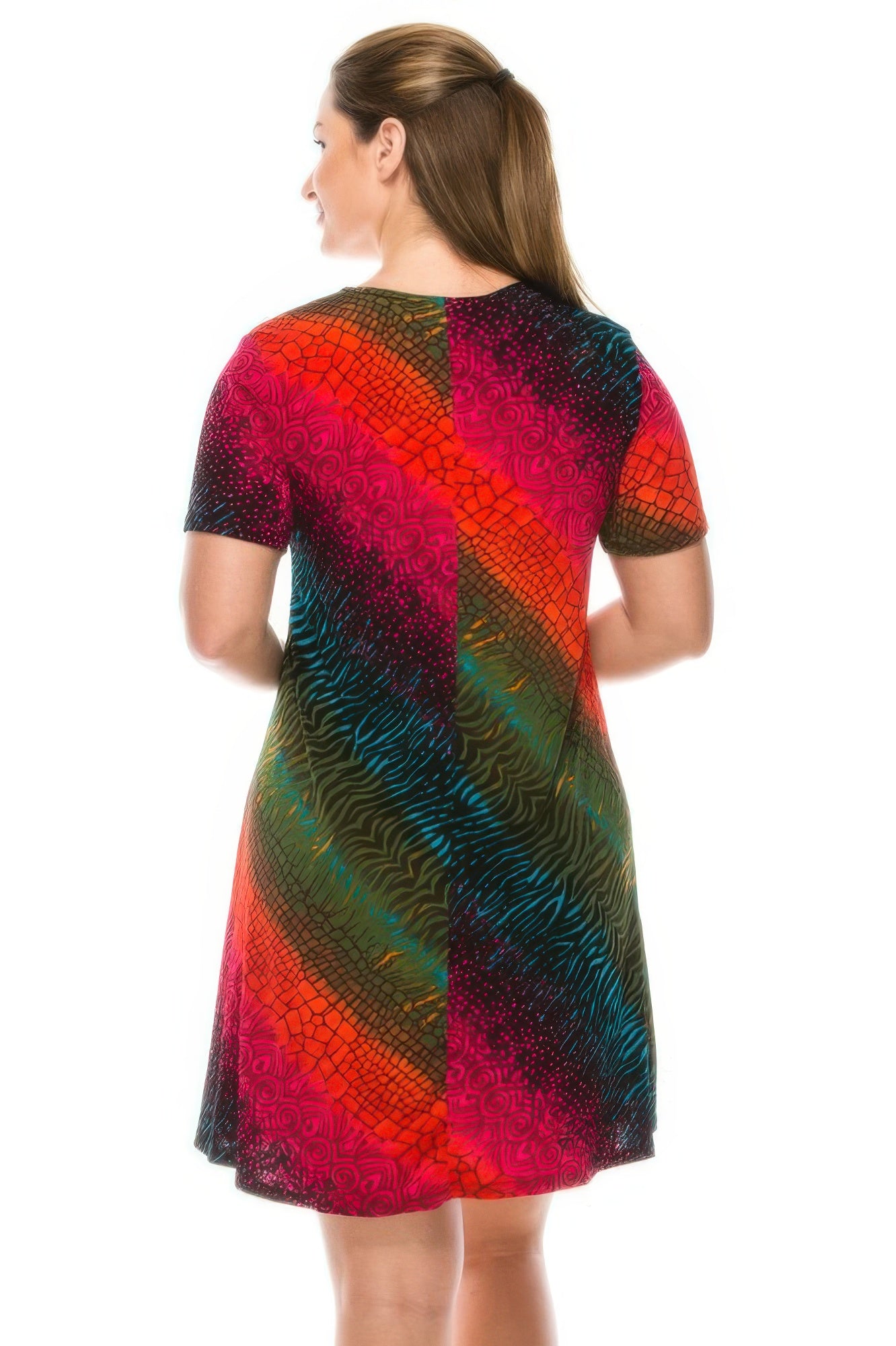 Plus Size Print Missy Dress Short Sleeve