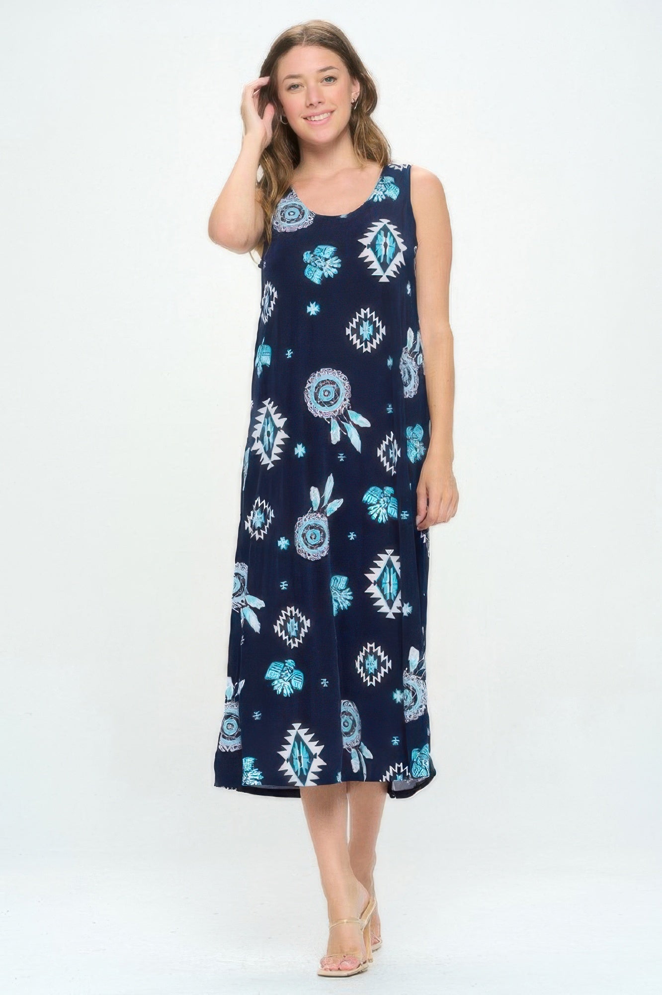 Sleeveless And Soft Round-neckline Long Dress