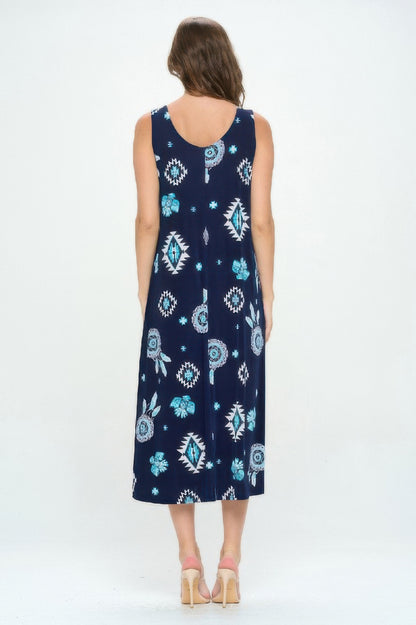Sleeveless And Soft Round-neckline Long Dress