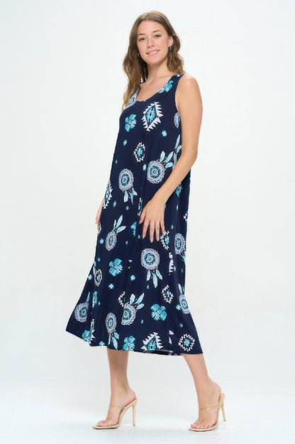Sleeveless And Soft Round-neckline Long Dress