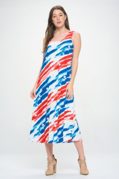 Bns Florida Print Tank Long Dress