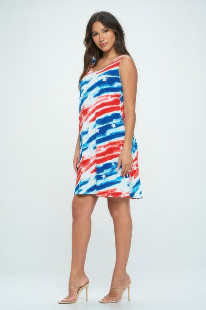 Americana Print Short Tank Dress