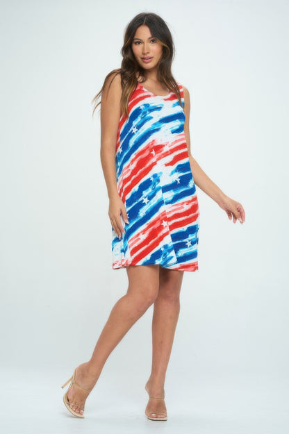 Americana Print Short Tank Dress