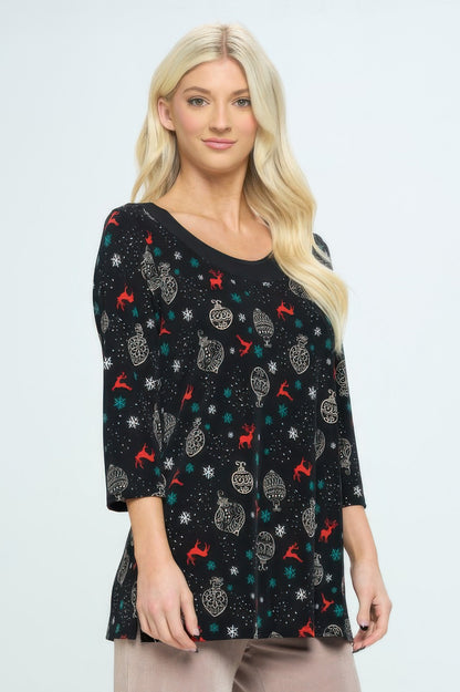 Bns Relaxed Neck Line Contrast Tunic
