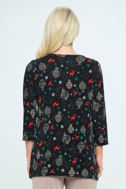 Bns Relaxed Neck Line Contrast Tunic
