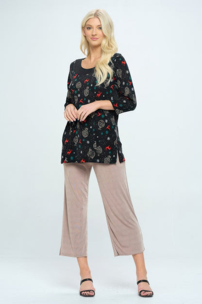 Bns Relaxed Neck Line Contrast Tunic