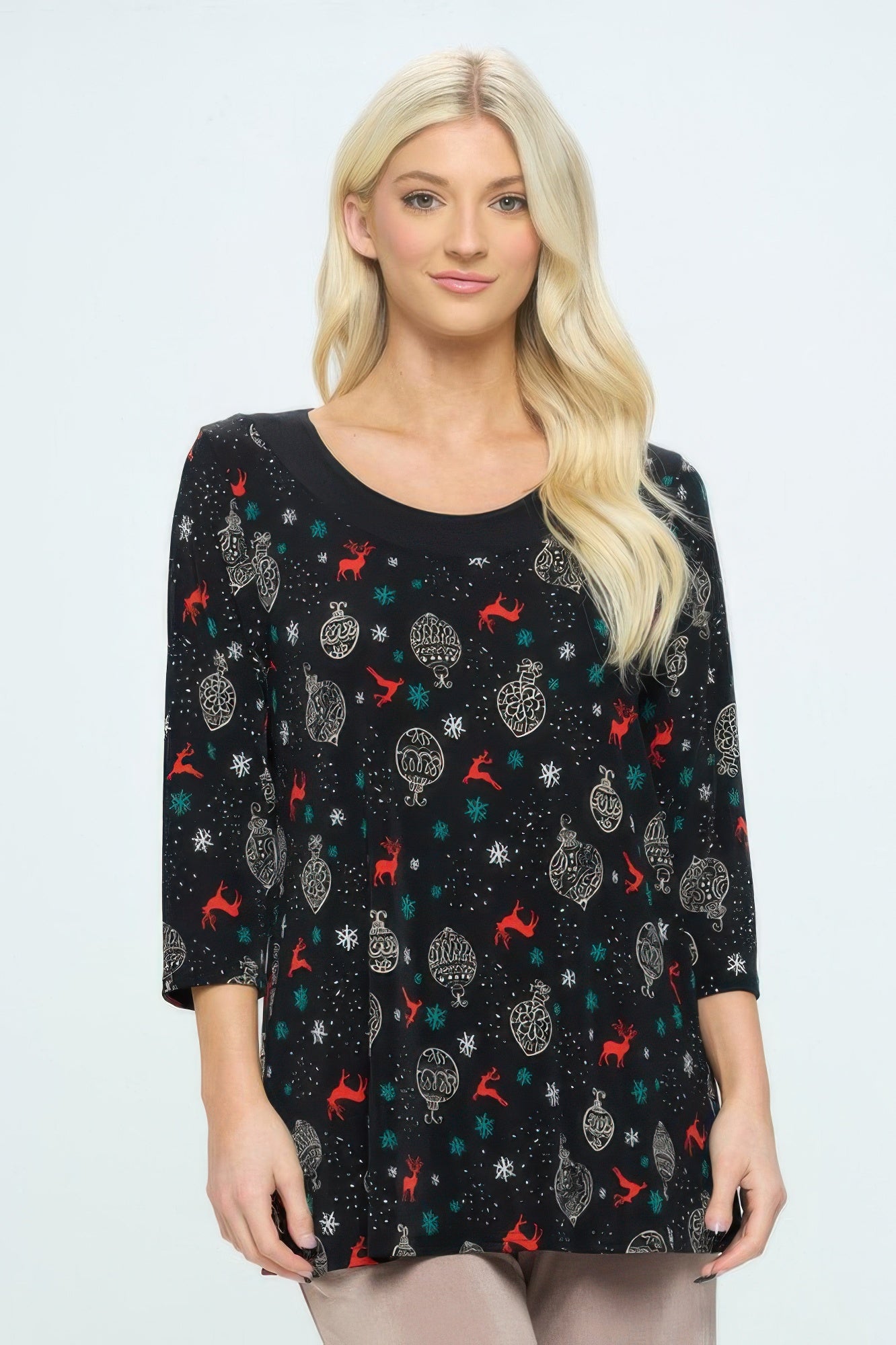 Bns Relaxed Neck Line Contrast Tunic