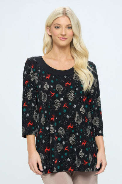 Bns Relaxed Neck Line Contrast Tunic