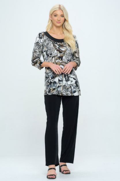 Bns Relaxed Neck Line Contrast Tunic