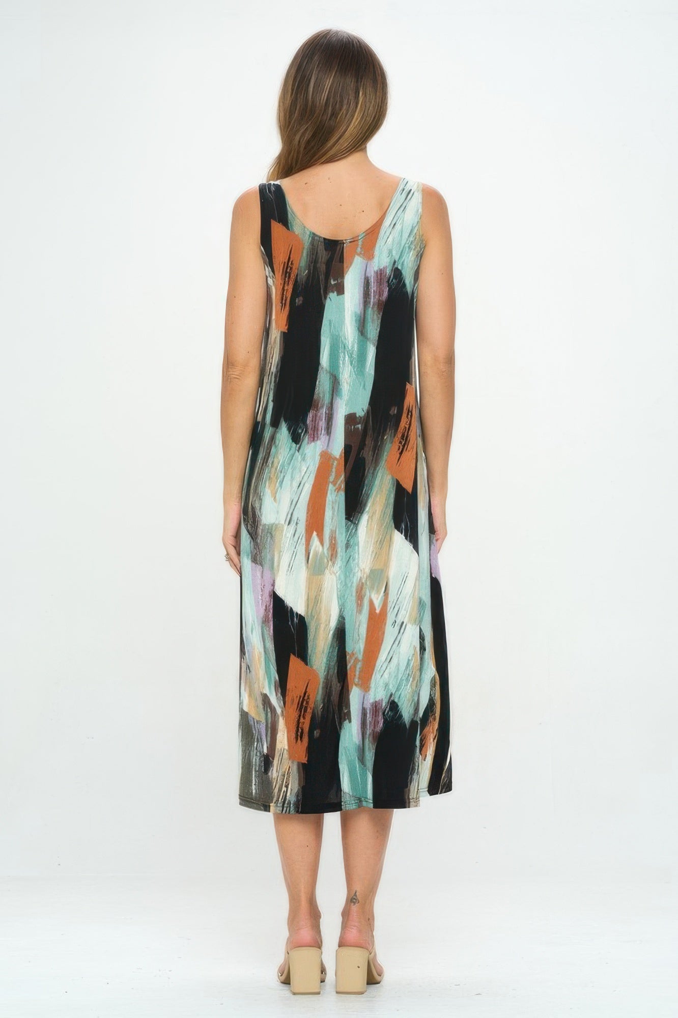 Bns Brush Stroke Print Tank Long Dress
