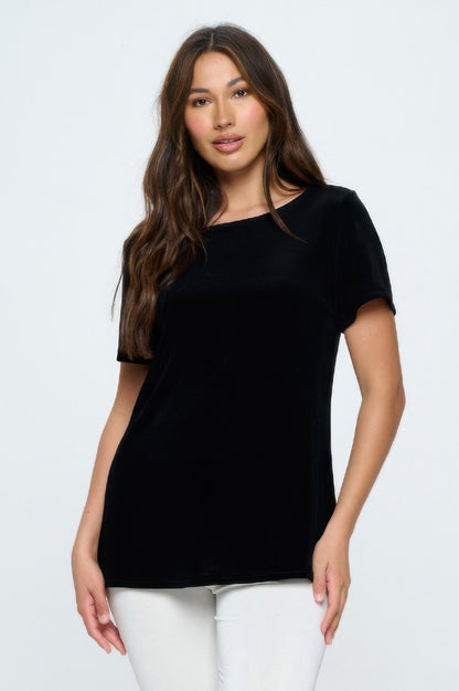 Ay Boat Nk Short Sl Top