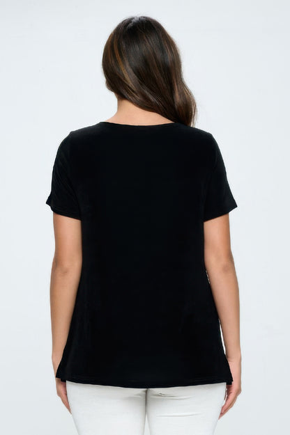 Ay Boat Nk Short Sl Top