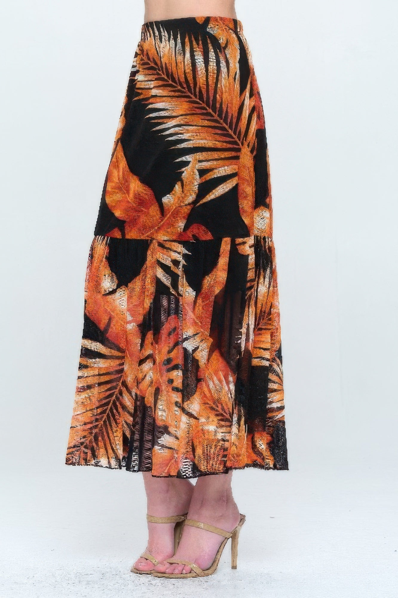 Mesh Romance Tiered Print Skirt