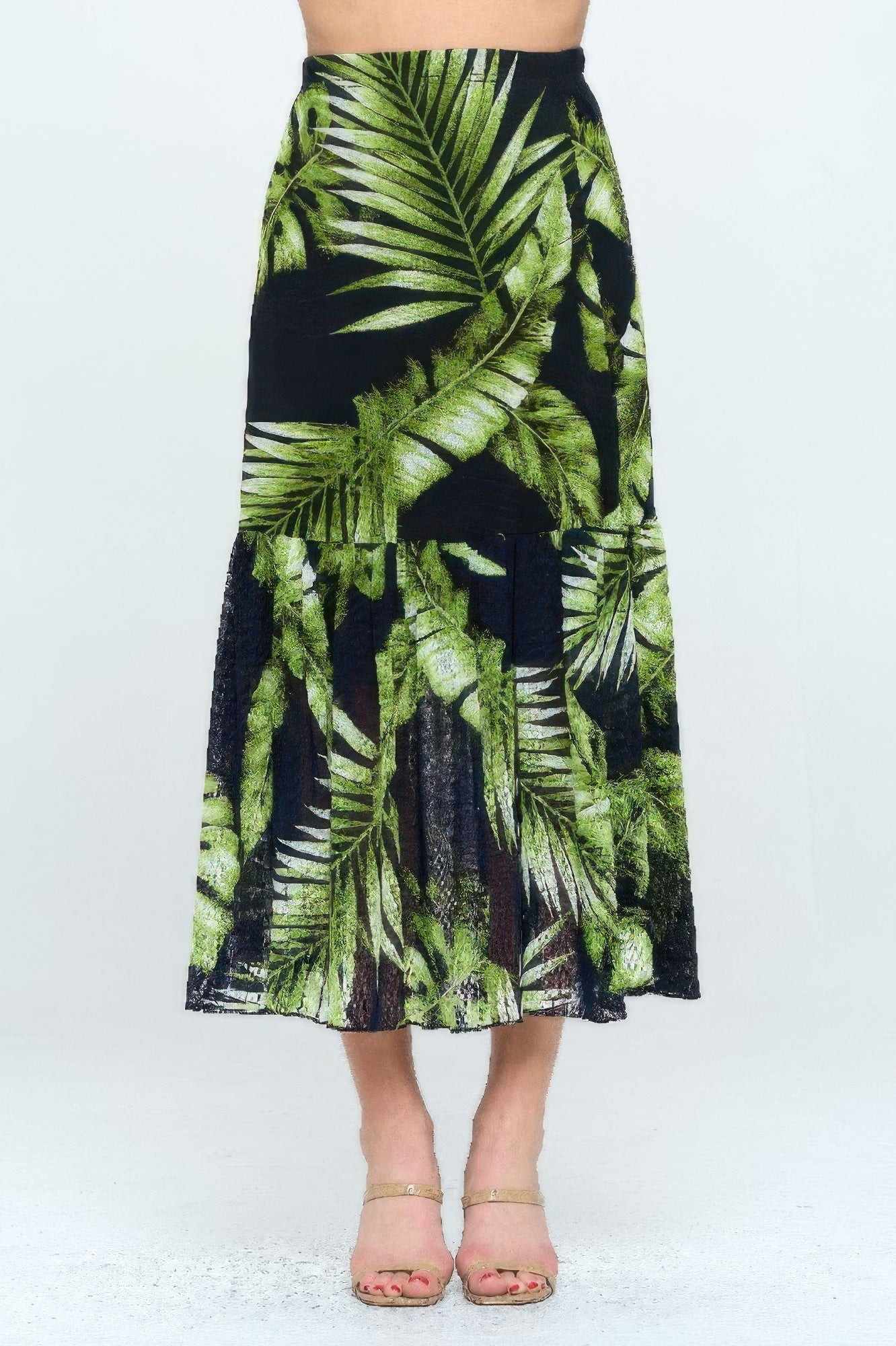 Mesh Romance Tiered Print Skirt
