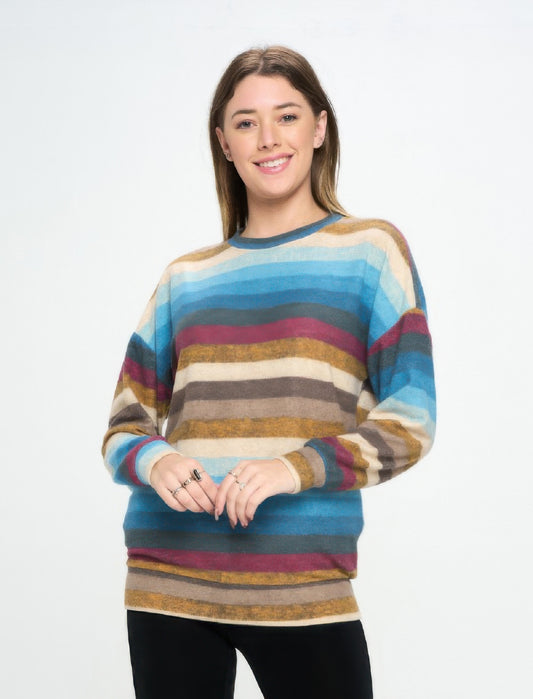 Terry Brushed Round Nk Long Sleeve W/ Pocket Top