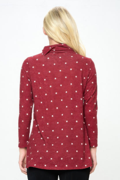 Mir Split Mock Neck Top