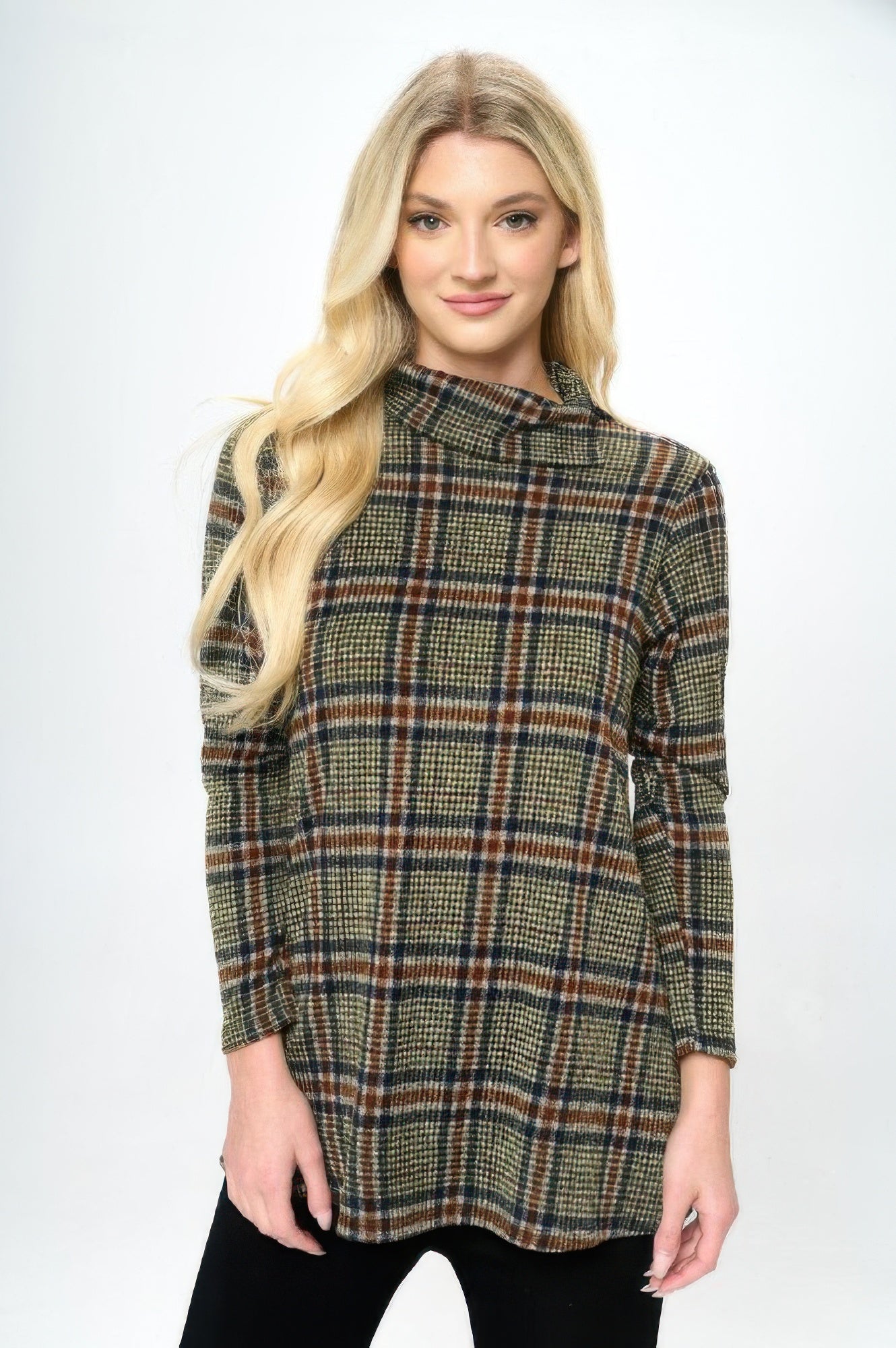 Mir Split Mock Neck Top
