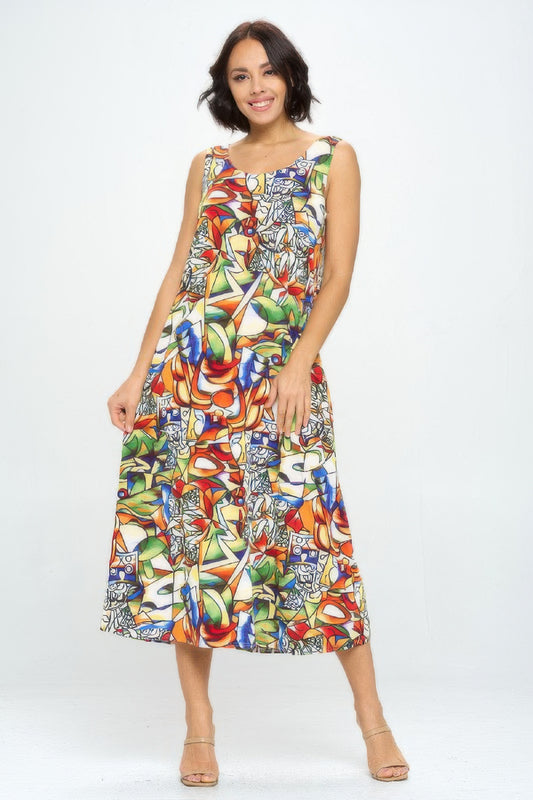 Bns Print Long Tank Dress