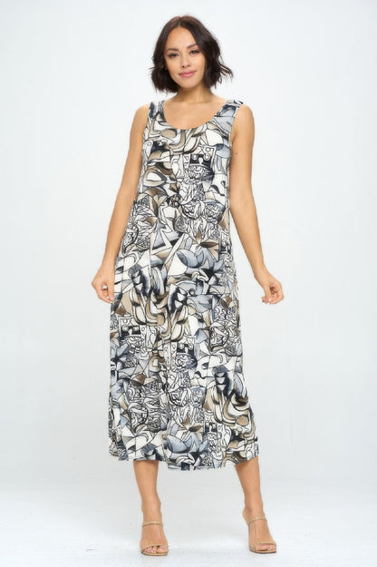 Bns Print Long Tank Dress