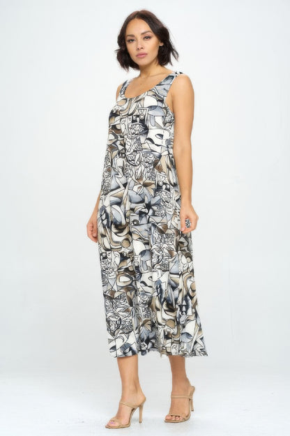 Bns Print Long Tank Dress