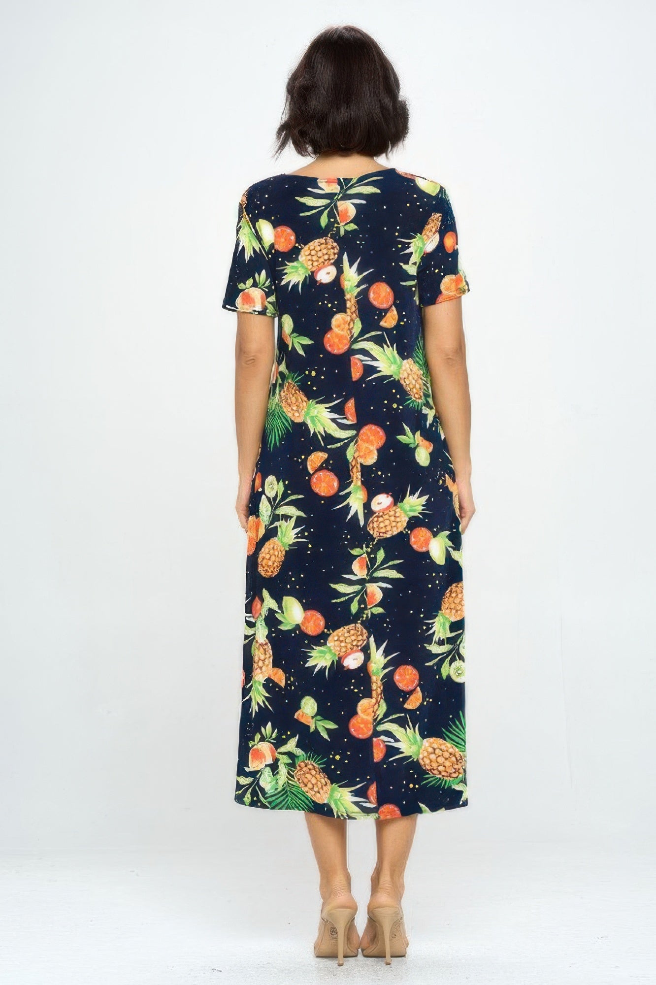 Short Sleeve And Soft Round-neckline Long Dress