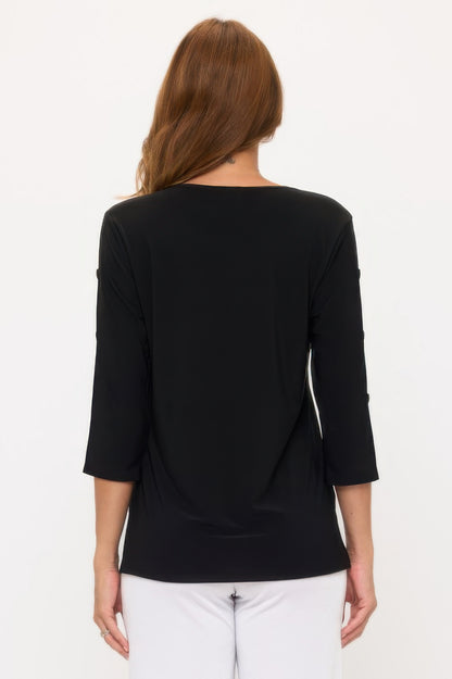 Hit Side Button Sleeve Top