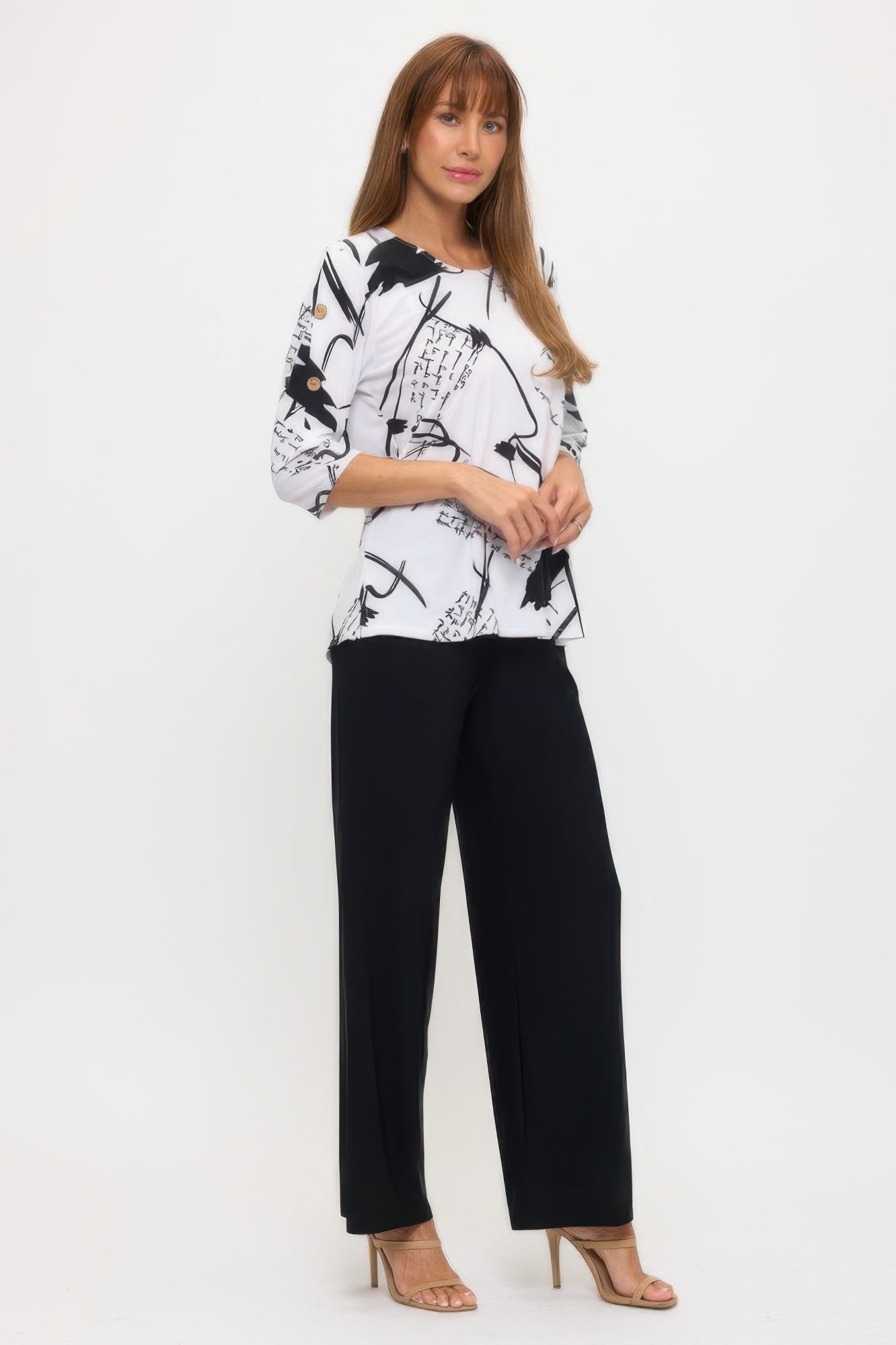 Plus Size Hit Side Button Sleeve Top