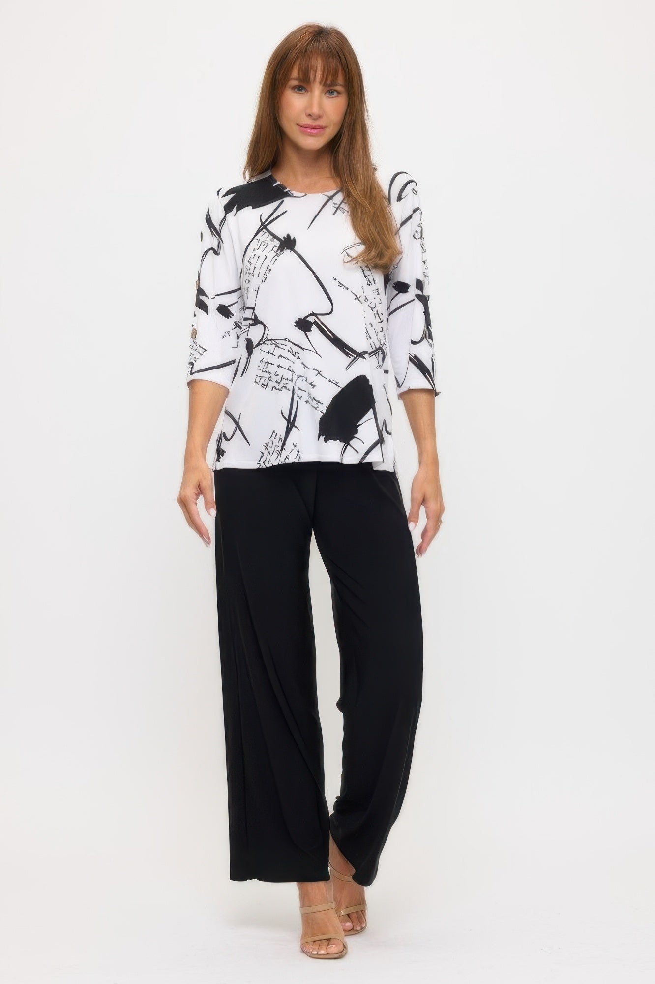 Plus Size Hit Side Button Sleeve Top
