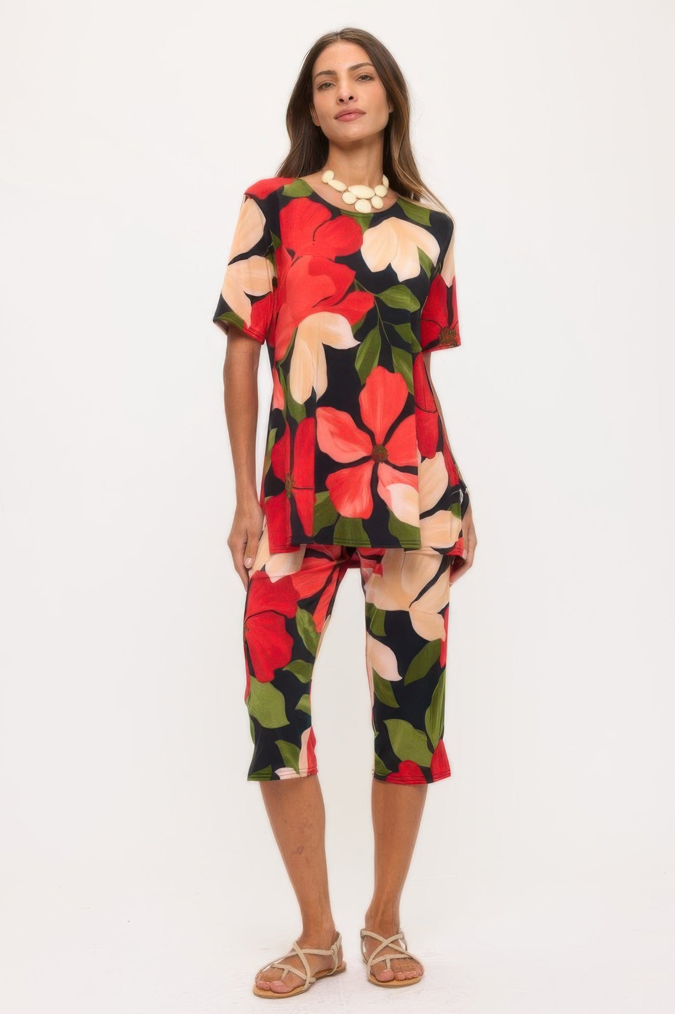 Plus Size Bns Capri Pants Set