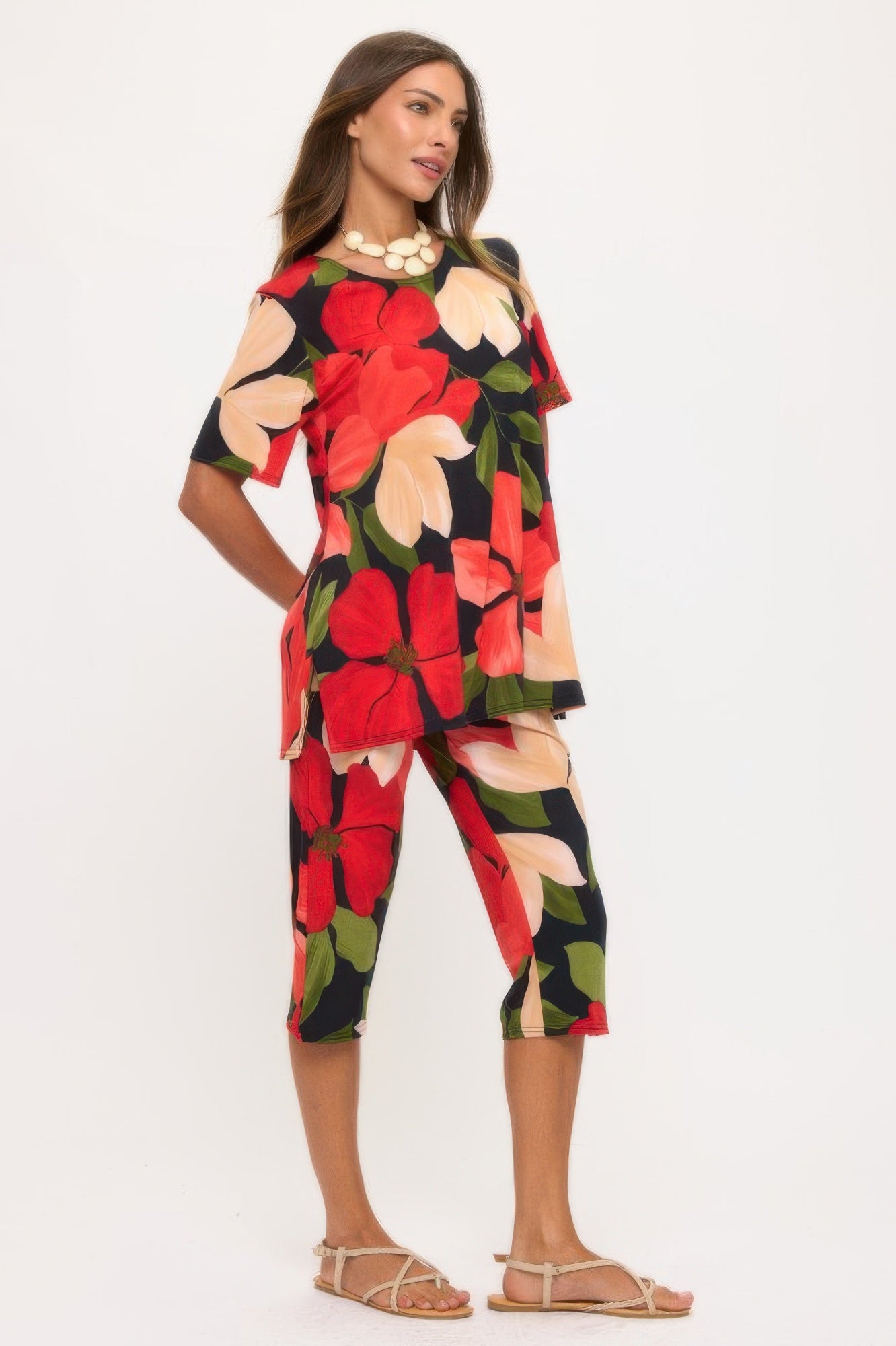 Plus Size Bns Capri Pants Set