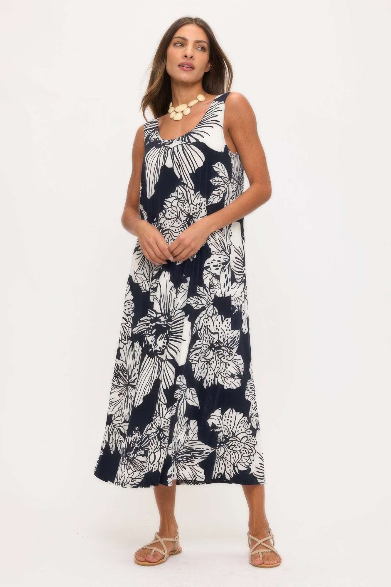 Print Bns Tank Long Dress