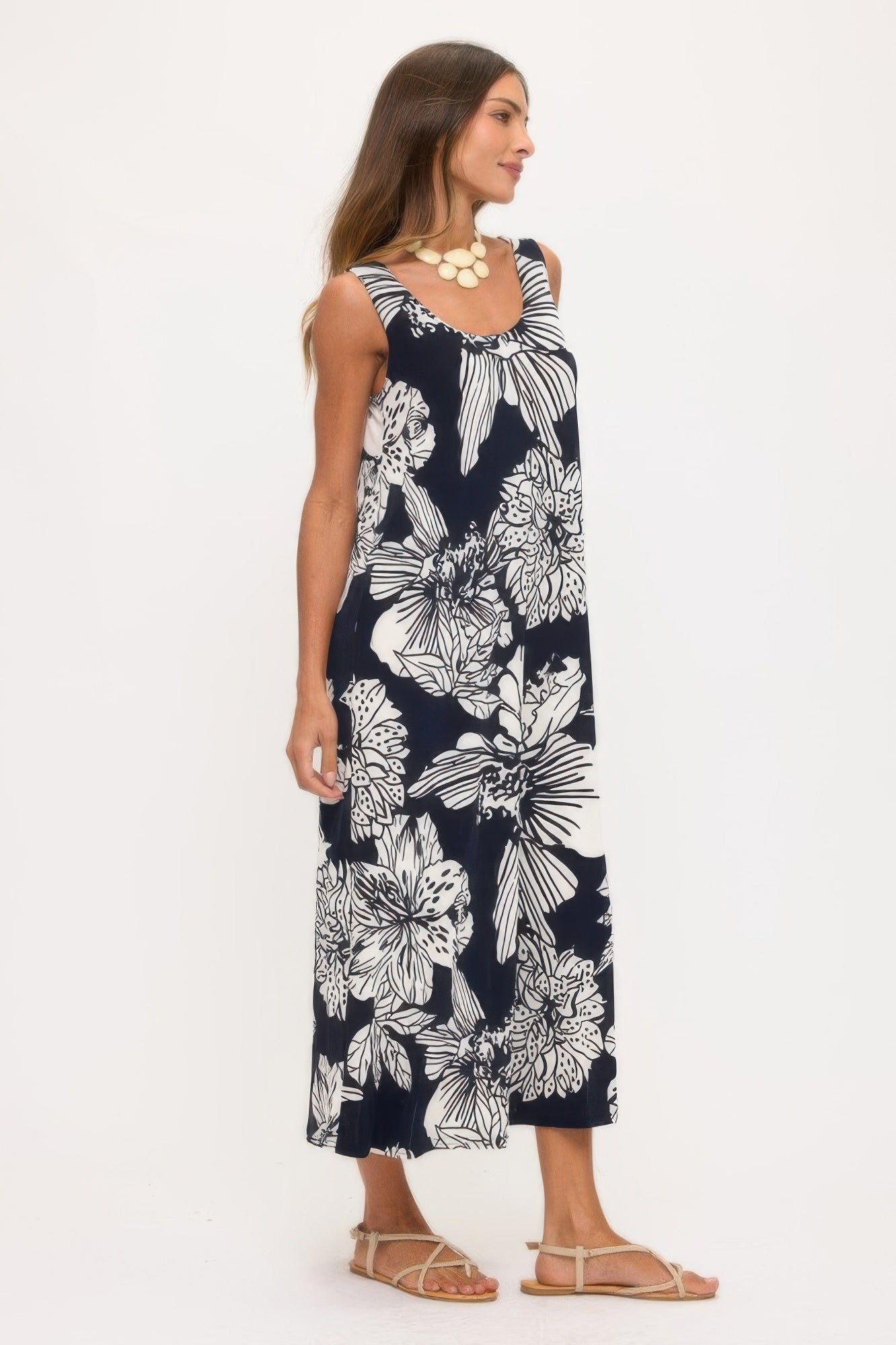 Print Bns Tank Long Dress