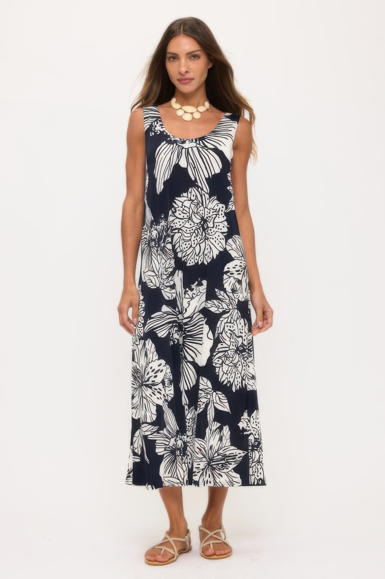 Print Bns Tank Long Dress