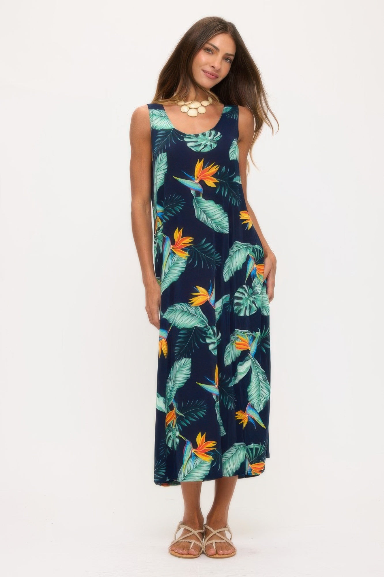 Print Bns Tank Long Dress