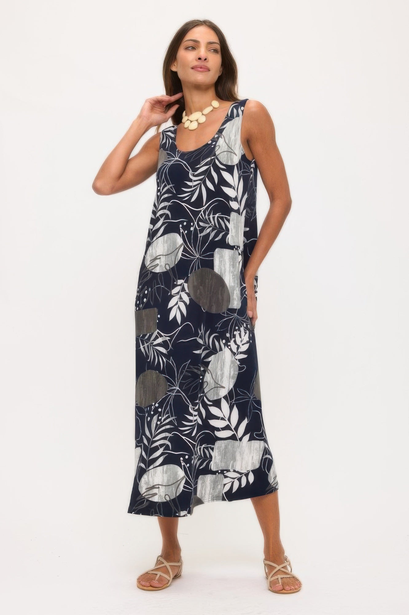 Print Bns Tank Long Dress