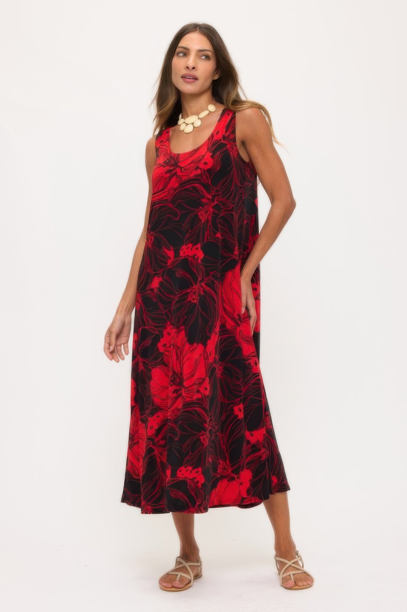 Print Bns Tank Long Dress