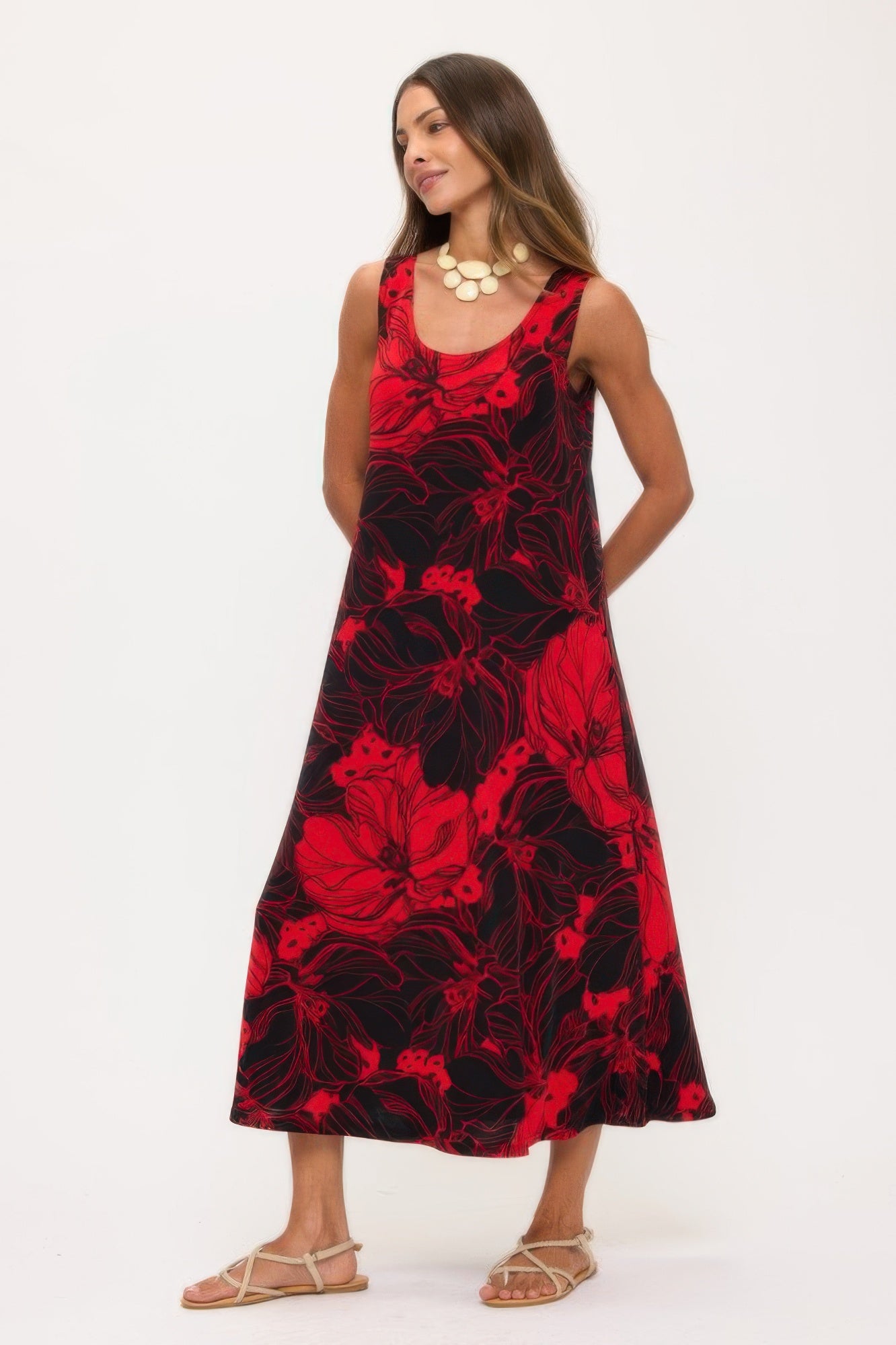 Print Bns Tank Long Dress