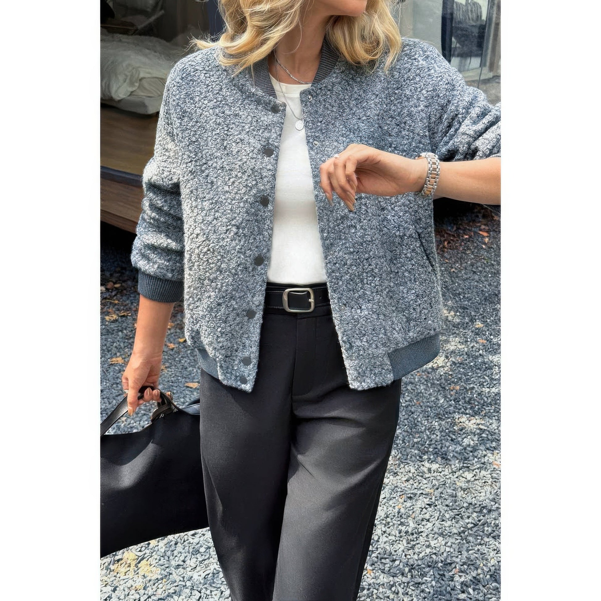 Faux Sherpa Fuzzy Teddy Bomber Jacket