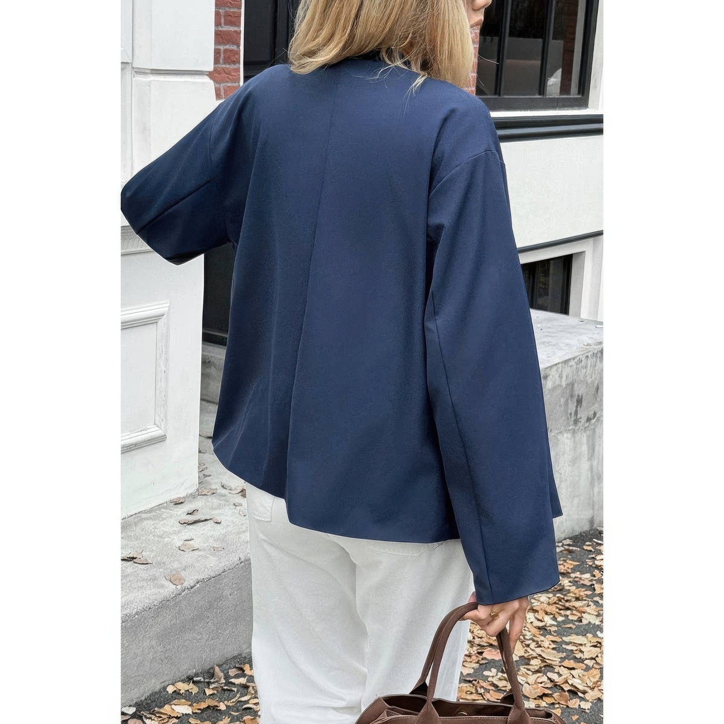 Double Breasted V Neck Trench Long Sleeve Coat