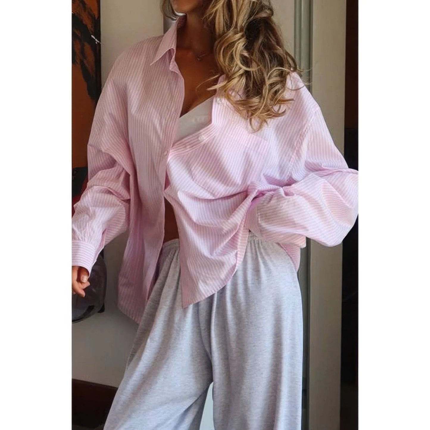 Stripe Long Sleeve Button Down Shirt