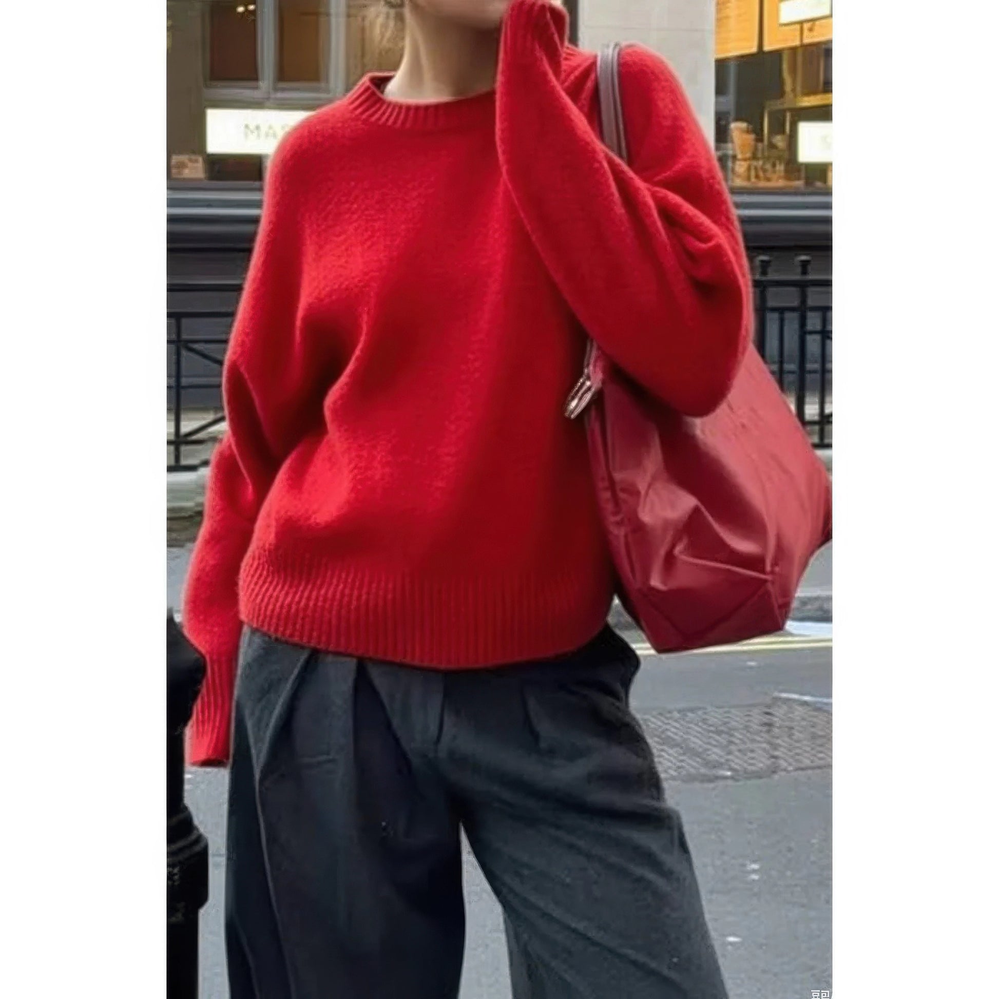 Solid Knit O Neck Long Sleeves Pullover Sweater