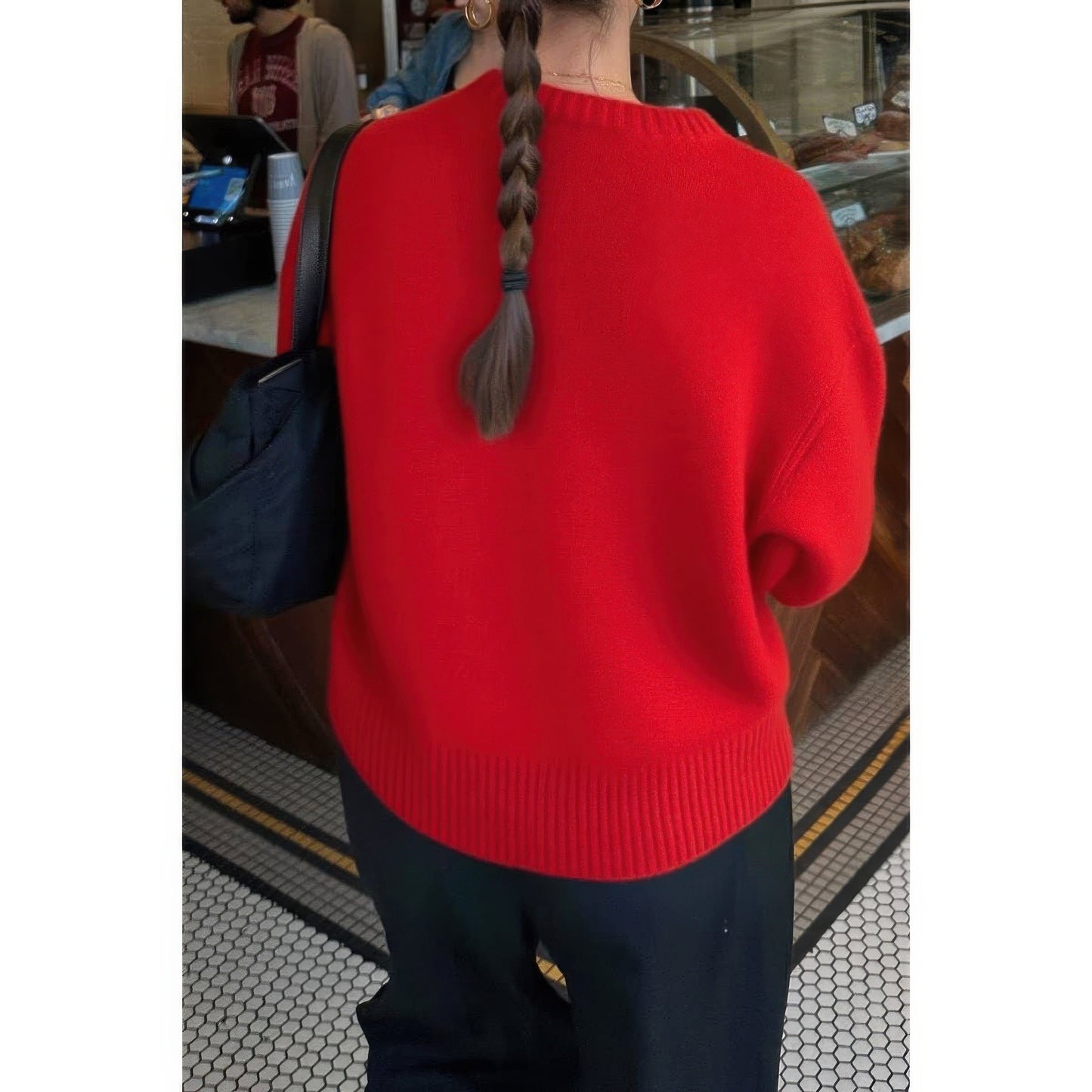 Solid Knit O Neck Long Sleeves Pullover Sweater