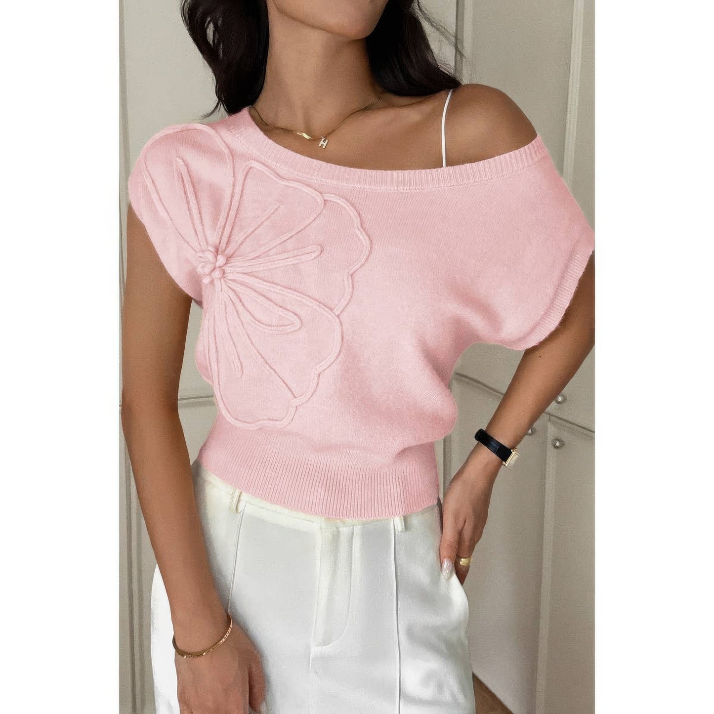 Solid Sleeveless Knit Loose Fit Vest