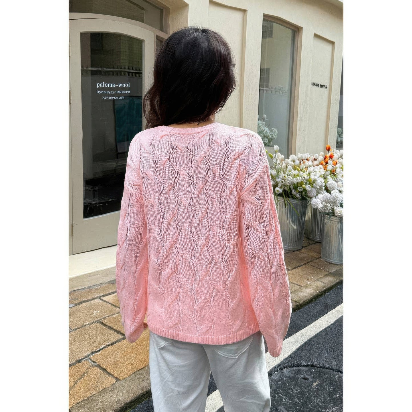 Solid Round Neck Knit Loose Sweater