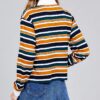 Plus-Size Long Sleeve Multi-Striped DTY Brushed Shirt – Mustard/Blue