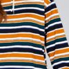 Plus-Size Long Sleeve Multi-Striped DTY Brushed Shirt – Mustard/Blue